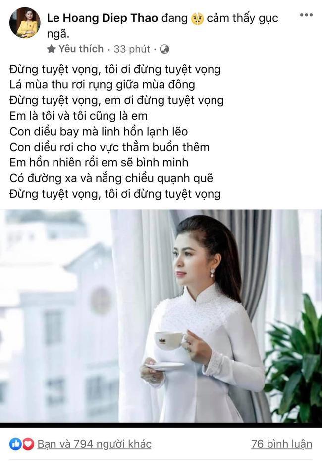 Ly hôn được chia nghìn tỷ, bà Lê Hoàng Diệp Thảo đăng status gục ngã-1