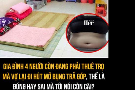 Vợ rút tiền tiết kiệm đi hút mỡ bụng, chồng tức điên bỏ mặc giữa bệnh viện