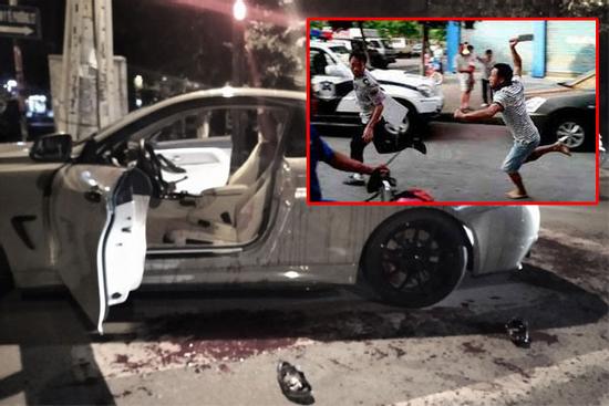 Đi BMW có pô nổ to, 2 người bị chém xối xả