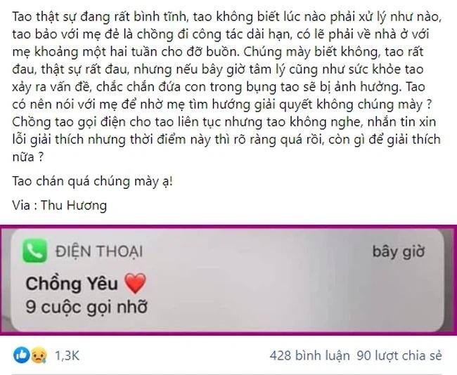 Nhận được cuộc gọi mờ ám ở điện thoại chồng, vợ bầu đánh ghen ở cửa nhà nghỉ-1