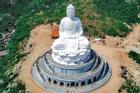 Tượng Phật cao 69 m ở Bình Định nhìn từ trên cao