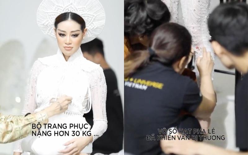 Khánh Vân bầm dập vì Quốc phục Kén Em khiến fan lo cho đêm chung kết Miss Universe-1