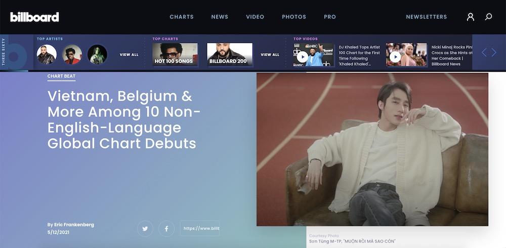 Fan Việt phổng mũi tự hào khi Sơn Tùng M-TP được khen trên trang chủ Billboard-3