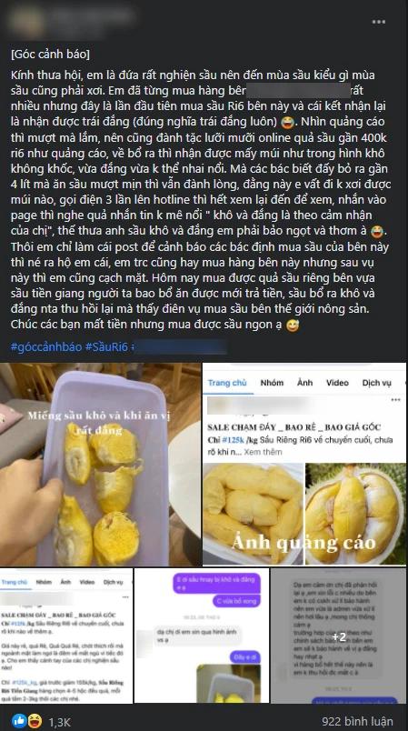 Bỏ 400k mua sầu riêng quảng cáo ngon sốc óc, ai ngờ nhận về thứ tức anh ách-1