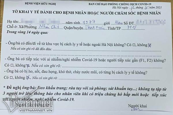 Bệnh viện Hữu Nghị đưa bằng chứng vợ chồng mắc Covid-19 khai báo y tế gian dối-1