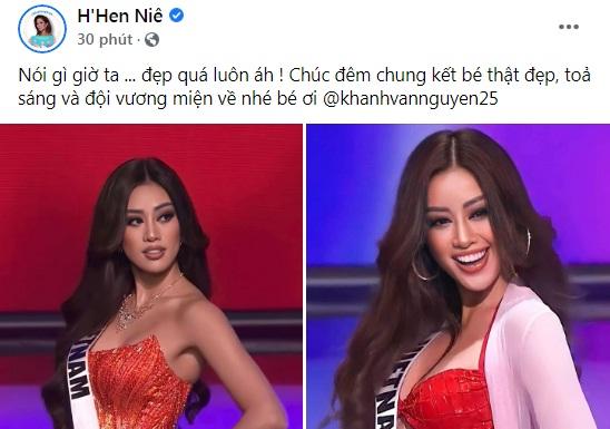 Khánh Vân thi bán kết Miss Universe 2020, dàn sao Việt dậy sóng-12