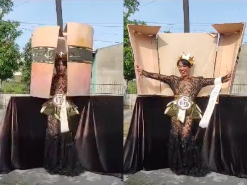 Quốc phục Kén Em của Khánh Vân ở Miss Universe bị nhái phản cảm-1