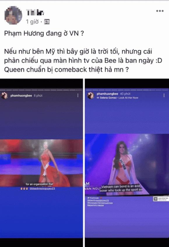 Phạm Hương bị netizen soi ra chuyện đang ở Việt Nam qua story ủng hộ Khánh Vân-1
