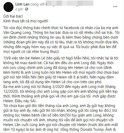 Linh Lan nổi giận khi bố mẹ Vân Quang Long nghi ngờ huyết thống cháu gái-3