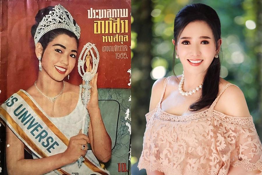 Apasra Hongsakula là Hoa hậu Hoàn vũ Thái Lan đầu tiên đăng quang Miss Universe năm 1965. Hiện tại, bà giữ chức vụ giám khảo cuộc thi Miss Universe Thái Lan. Theo News, những hình ảnh mới đây của Hongsakula khiến nhiều người bất ngờ. Ở tuổi 74, cựu Miss Universe vẫn giữ vẻ ngoài tươi trẻ so với tuổi thật. Ảnh: MU, News.