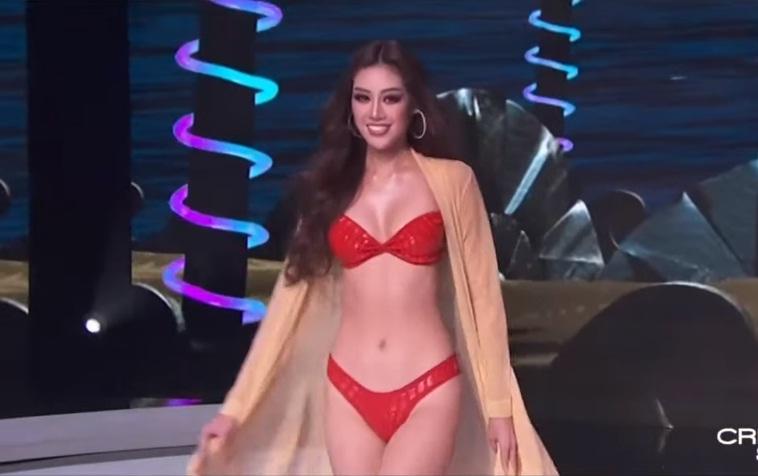 Top 21 thi bikini, Khánh Vân catwalk thiếu lửa-1