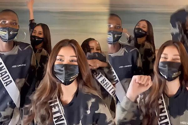 Khoảnh khắc cuối Khánh Vân ‘zẩy đầm’ cùng hội chị em Miss Universe 2020
