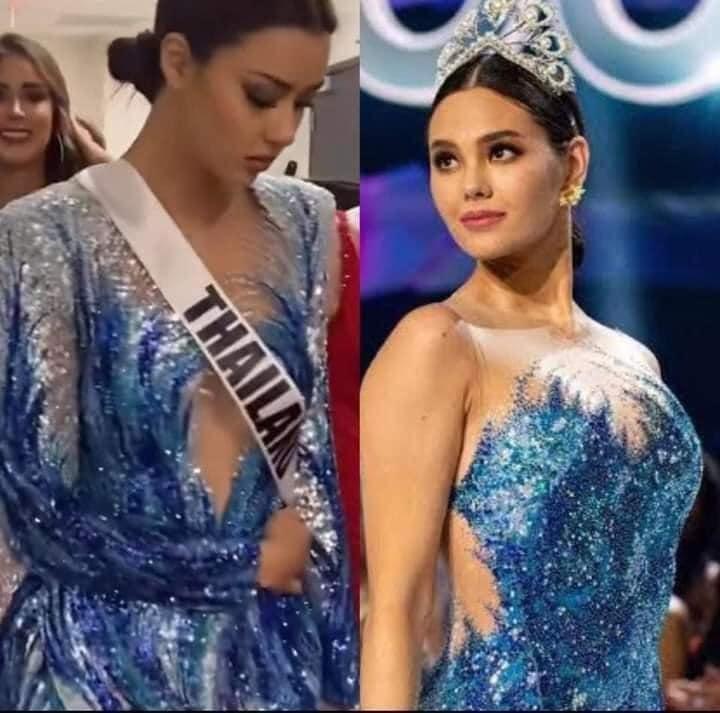 Hoa hậu Thái Lan bị khịa bắt chước lava catwalk của Catriona - Miss Universe 2018-5