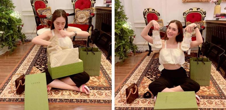 Nữ đại gia ở biệt thự 200 tỷ khoe đôi giày rẻ nhất từng mua, leo cả lên ghế show hàng-1