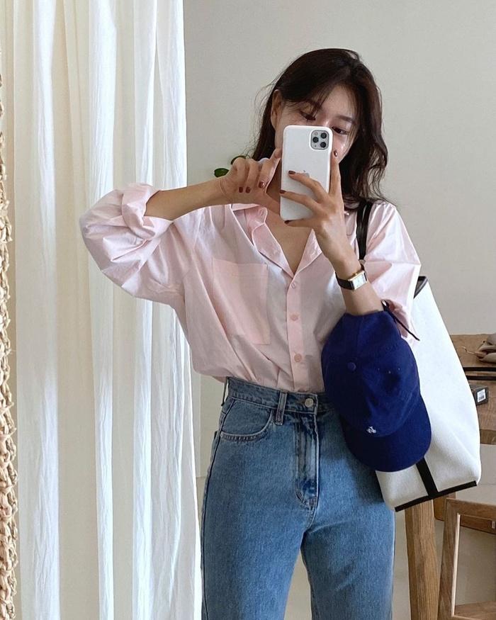 Diện áo sơ mi đơn sắc xinh như gái Hàn, vừa dễ mix đồ lại trẻ trung!-2
