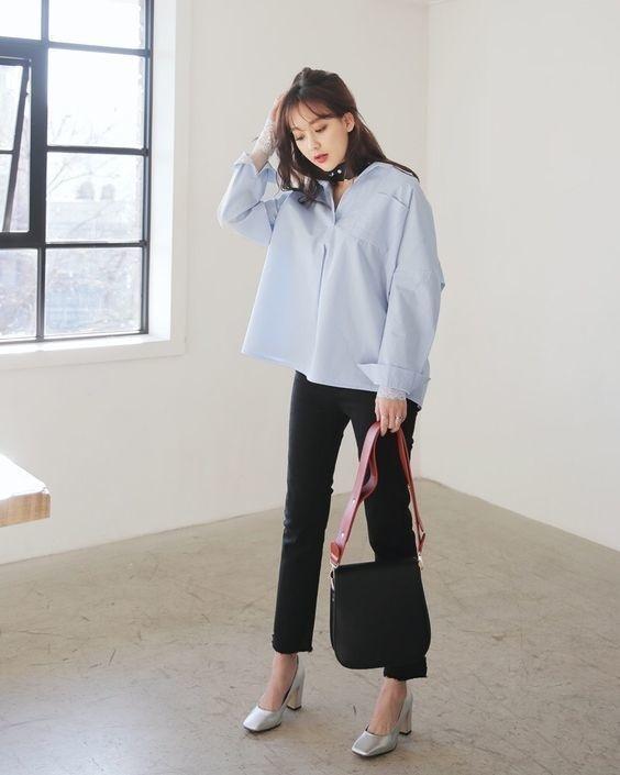 Diện áo sơ mi đơn sắc xinh như gái Hàn, vừa dễ mix đồ lại trẻ trung!-4