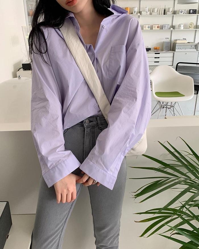 Diện áo sơ mi đơn sắc xinh như gái Hàn, vừa dễ mix đồ lại trẻ trung!-10