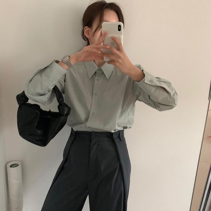 Diện áo sơ mi đơn sắc xinh như gái Hàn, vừa dễ mix đồ lại trẻ trung!-8