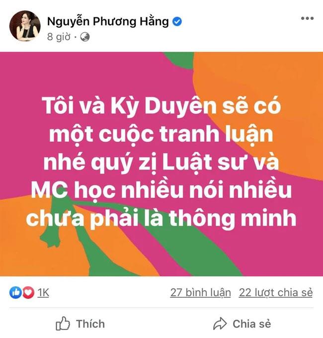 Bà Phương Hằng khẩu chiến MC Kỳ Duyên: Nói nhiều đâu phải thông minh-1