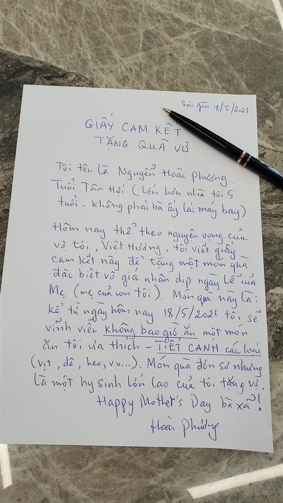 Chồng Việt Hương bị móc mỉa chỉ vì viết cam kết tặng quà vợ-2