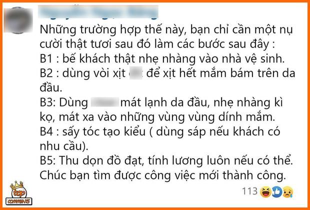 Hỏi khó: Nhân viên lỡ tay đổ mắm lên đầu khách thì phải làm sao?-4