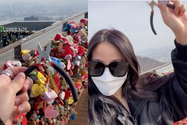 Cô gái bay từ Mỹ về Hàn để cắt khóa tình yêu-1