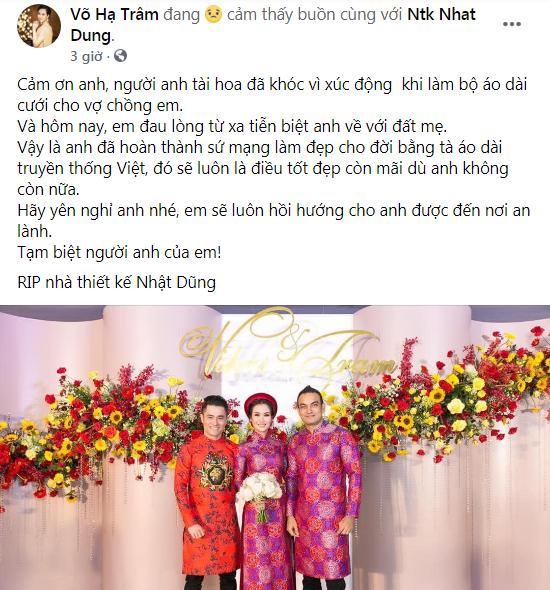 Sao Việt bàng hoàng khi hay tin NTK Nhật Dũng qua đời-3