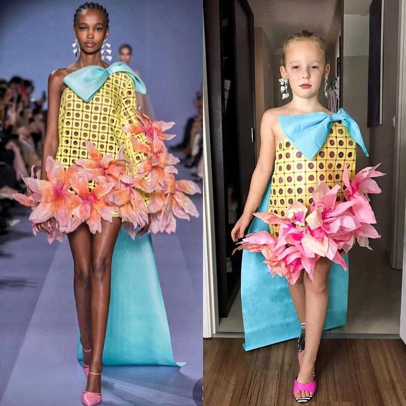 Hai mẹ con tái hiện váy hiệu từ vật liệu gần gũi-11