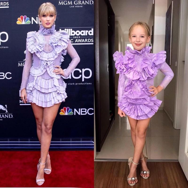 Hai mẹ con tái hiện váy hiệu từ vật liệu gần gũi-9