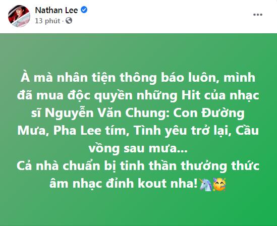 Bị Nathan Lee mua độc quyền loạt hit, Cao Thái Sơn: Đáng hoan nghênh-1