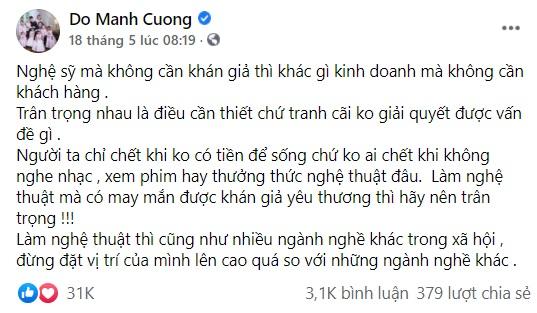 Đỗ Mạnh Cường bị phản đối khi nói mãi chuyện khán giả NUÔI nghệ sĩ-5