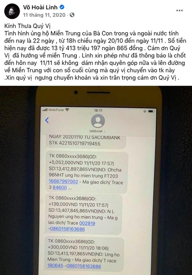 Netizen thắc mắc NS Hoài Linh chưa thông báo về số tiền 13 tỷ ủng hộ miền Trung-1