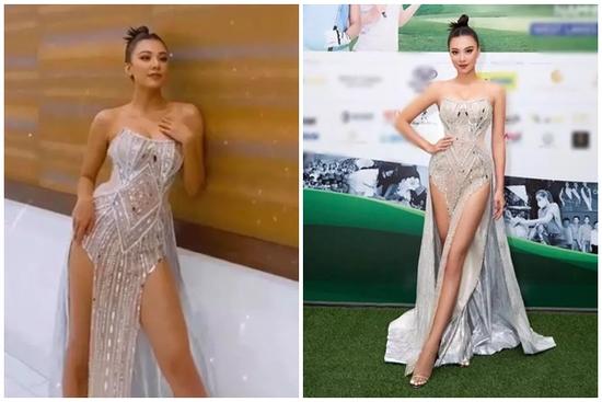 Kim Duyên diện đầm xẻ tứ tung catwalk khiến netizen ná thở sợ lộ hàng