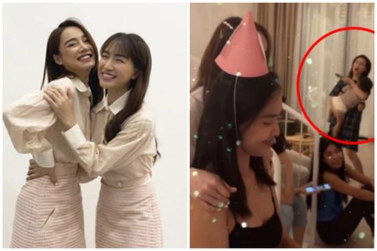 Hòa Minzy mải hát tặng sinh nhật Nhã Phương thì Trường Giang nhắc... 'Bo khóc kìa'