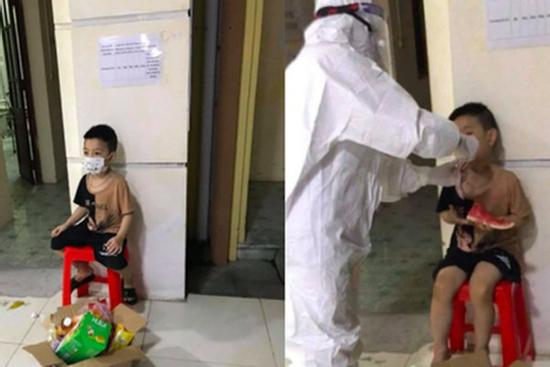 Bé trai 6 tuổi một mình cách ly nhận kết quả dương tính SARS-CoV-2