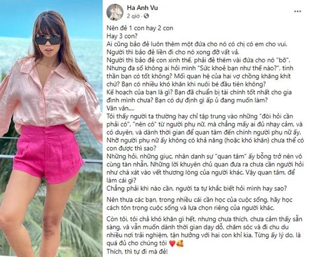 Bị giục sinh thêm con, Hà Anh gắt gỏng: Thích thì tự đi mà đẻ-1