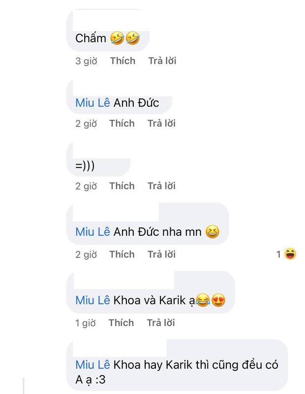 Miu Lê hé lộ tên người tình có chữ A, netizen bóc luôn Karik chính là Khoa-4