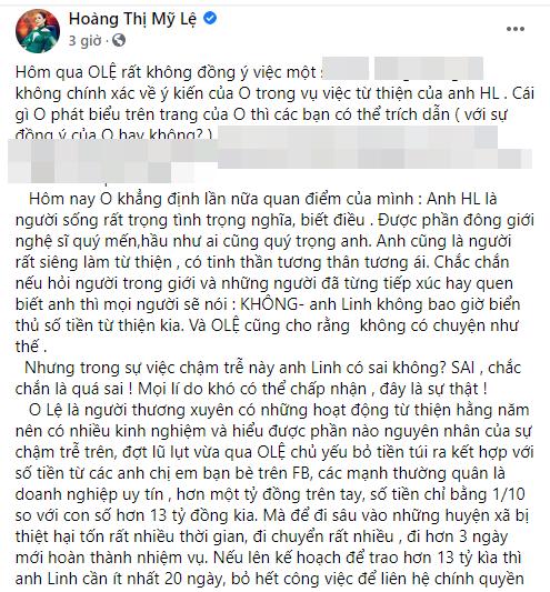 Mỹ Lệ: Tôi không bất nhất quan điểm, anh Hoài Linh đã sai-4