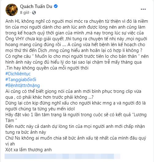 Liên tục bảo vệ Hoài Linh, Quách Tuấn Du bị cảnh cáo ngậm mồm-3