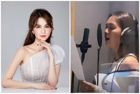 Ngọc Trinh vào phòng thu, nhập hội người đẹp 'cầm mic là thành ca sĩ'