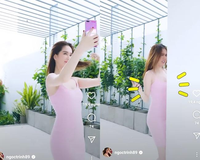 Giật mình với body đô con như có bầu của Ngọc Trinh-1