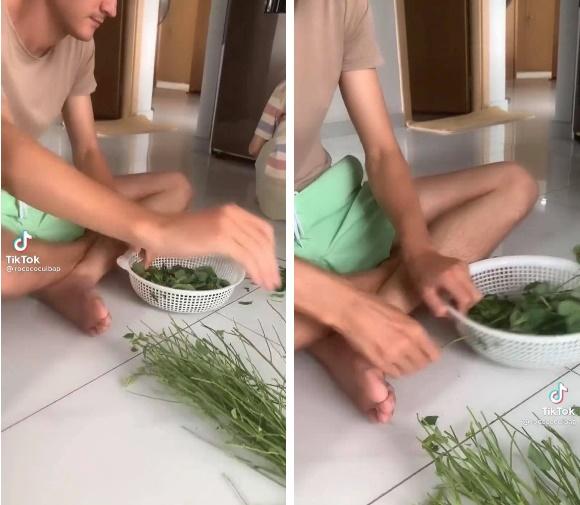 Chàng trai người Nga này đã tìm ra cách giúp cành ra đi, lá thì ở lại khi nhặt rau ngót-1