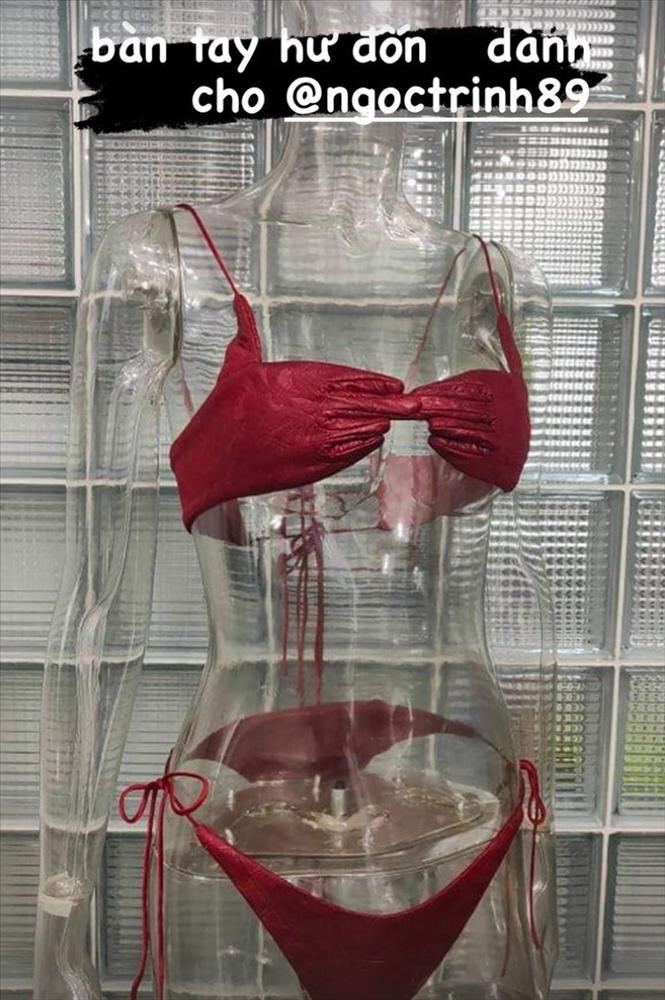 Ngọc Trinh mặc bikini hình bàn tay hư hỏng nâng đỡ vòng 1-7