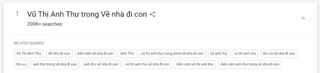Dân mạng tìm ráo riết, Vũ Thị Anh Thư Về Nhà Đi Con lên top 1 Google-1