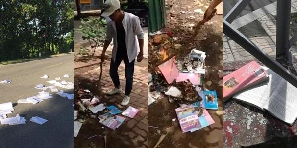 Tranh cãi nhóm học sinh xả sách vở tung tóe khắp trường-2