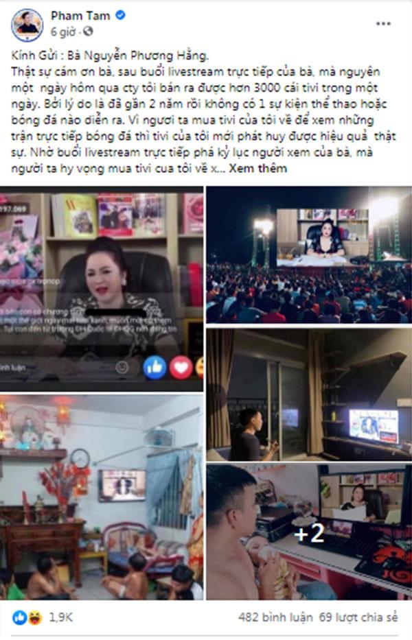 Bà Phương Hằng nói gì khi biết có người kiếm bạc tỷ nhờ mình livestream?-1