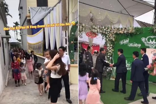 Cưới vợ sát vách, chú rể có hành động gây cười làm vui lòng cô dâu