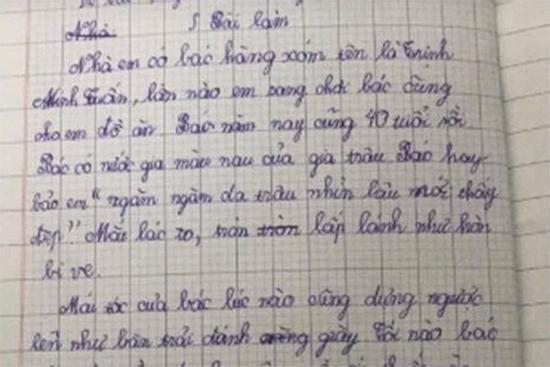 Cười không ngừng nổi với văn 'bóc phốt' bác hàng xóm của nhóc tiểu học