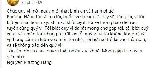 Bà Phương Hằng hủy livestream tối nay: Vì ốm hay vì phải cam kết?-4