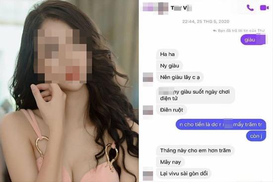 Rò rỉ tin nhắn hot girl 'Về Nhà Đi Con' khoe được cho trăm triệu/tháng tiêu vặt